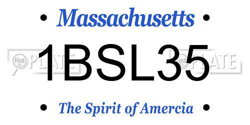 1BSL35 Massachusetts License Plate