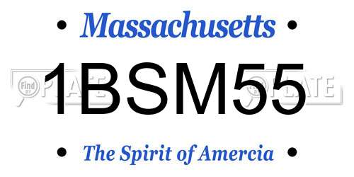 1BSM55 Massachusetts License Plate
