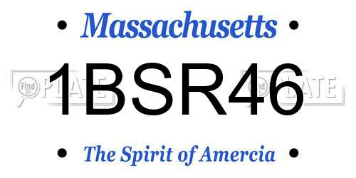 1BSR46 Massachusetts License Plate