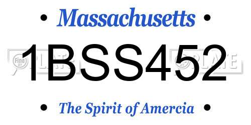1BSS452 Massachusetts License Plate