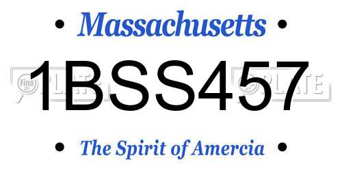 1BSS457 Massachusetts License Plate