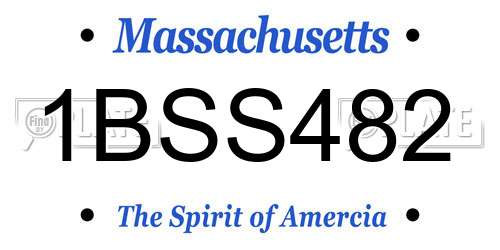 1BSS482 Massachusetts License Plate