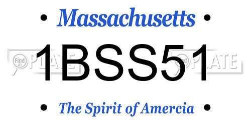 1BSS51 Massachusetts License Plate