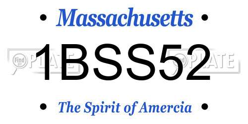 1BSS52 Massachusetts License Plate
