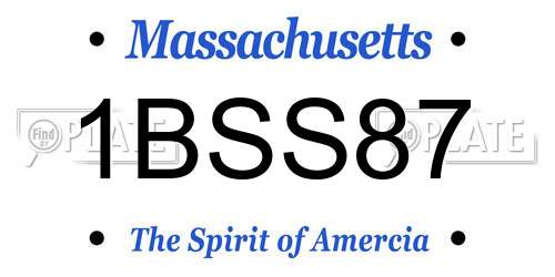 1BSS87 Massachusetts License Plate