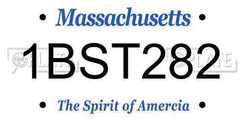 1BST282 Massachusetts License Plate