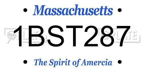 1BST287 Massachusetts License Plate