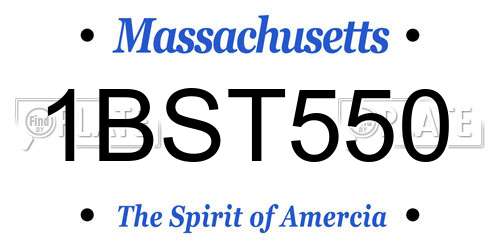1BST550 Massachusetts License Plate