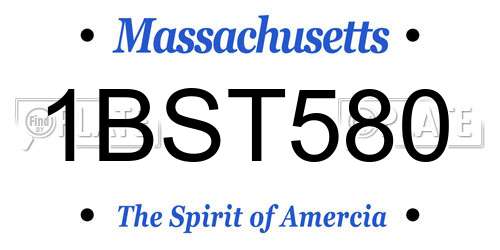 1BST580 Massachusetts License Plate