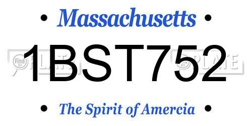 1BST752 Massachusetts License Plate