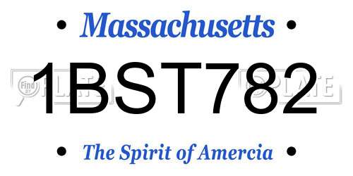 1BST782 Massachusetts License Plate