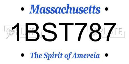 1BST787 Massachusetts License Plate