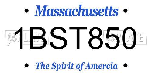 1BST850 Massachusetts License Plate