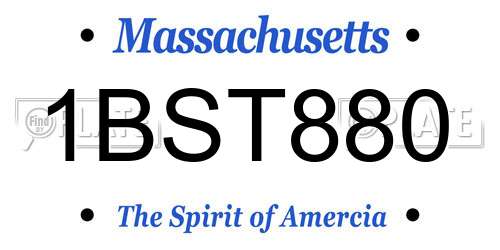 1BST880 Massachusetts License Plate