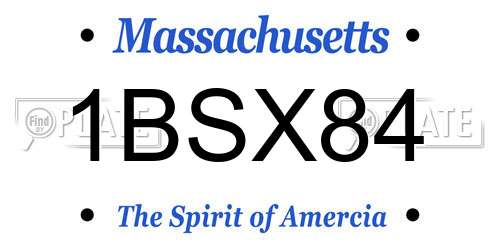 1BSX84 Massachusetts License Plate