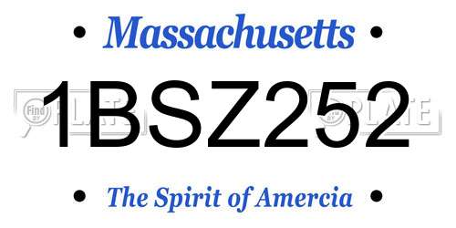 1BSZ252 Massachusetts License Plate