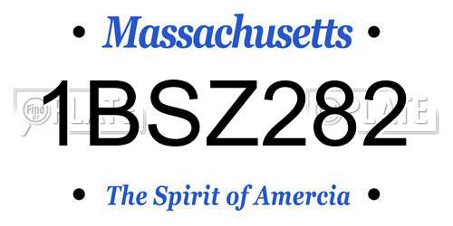 1BSZ282 Massachusetts License Plate