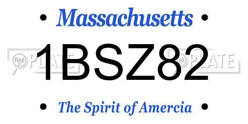1BSZ82 Massachusetts License Plate