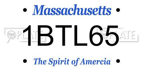 1BTL65 Massachusetts License Plate