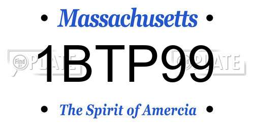 1BTP99 Massachusetts License Plate