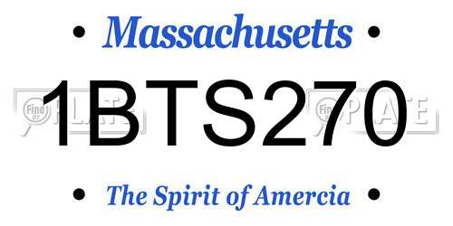 1BTS270 Massachusetts License Plate