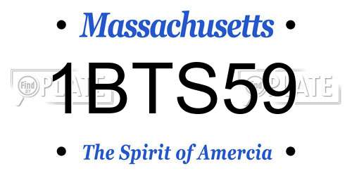 1BTS59 Massachusetts License Plate