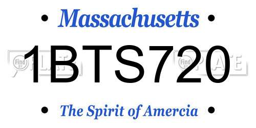 1BTS720 Massachusetts License Plate