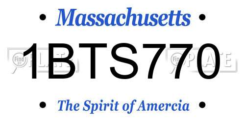 1BTS770 Massachusetts License Plate