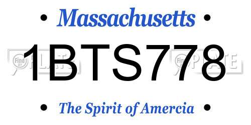 1BTS778 Massachusetts License Plate