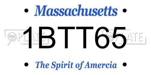 1BTT65 Massachusetts License Plate