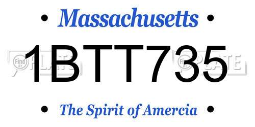 1BTT735 Massachusetts License Plate