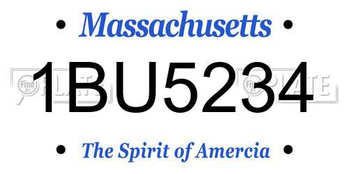 1BU5234 Massachusetts License Plate