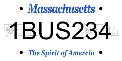 1BUS234 Massachusetts License Plate