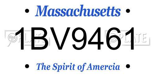 1BV9461 Massachusetts License Plate