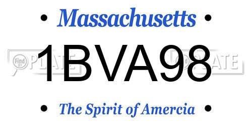 1BVA98 Massachusetts License Plate