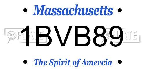 1BVB89 Massachusetts License Plate