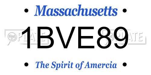 1BVE89 Massachusetts License Plate
