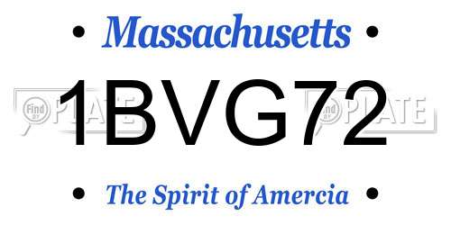 1BVG72 Massachusetts License Plate