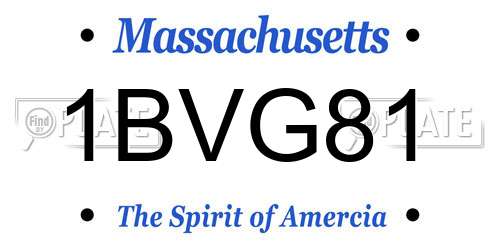 1BVG81 Massachusetts License Plate