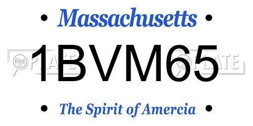 1BVM65 Massachusetts License Plate