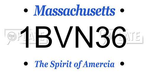 1BVN36 Massachusetts License Plate