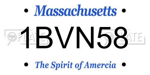 1BVN58 Massachusetts License Plate