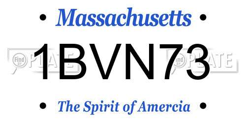 1BVN73 Massachusetts License Plate