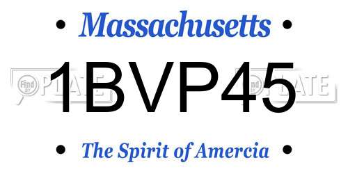 1BVP45 Massachusetts License Plate
