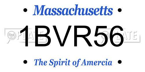 1BVR56 Massachusetts License Plate