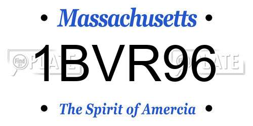 1BVR96 Massachusetts License Plate