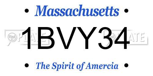 1BVY34 Massachusetts License Plate