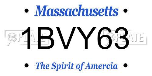 1BVY63 Massachusetts License Plate