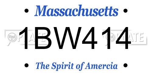 1BW414 Massachusetts License Plate