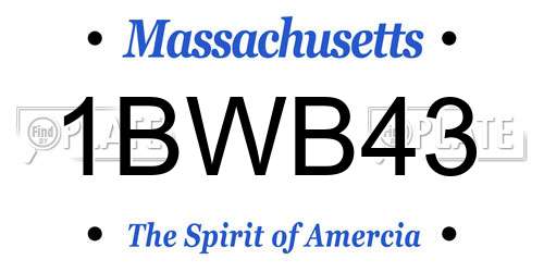 1BWB43 Massachusetts License Plate